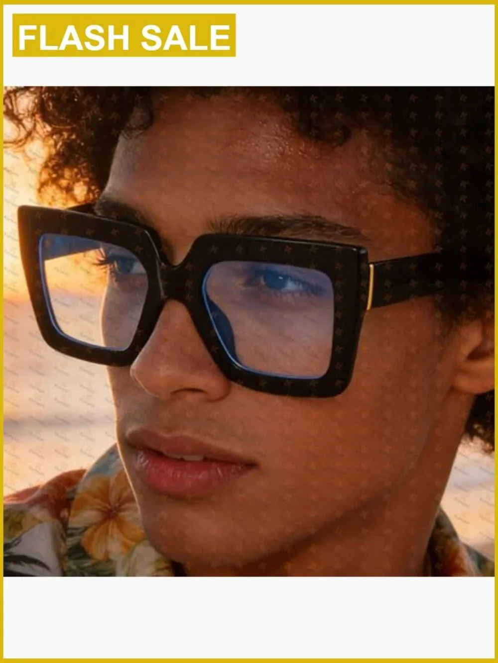 Oversized Square Blue Light Blocking Glasses Unisex